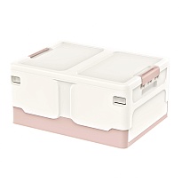Ящик пластиковый складной белый, дно розовое, 480х360х240 мм в Дзержинске