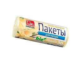 Мешки для мусора 30 л, ароматизированные, Ваниль, бежевые, в рулоне 20 шт., ПНД, 9 мкм, 560х530 мм, GRIFON Aroma, 101-020 V в Дзержинске