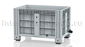 Контейнер iBox сплошной на ножках с краном серый в Дзержинске