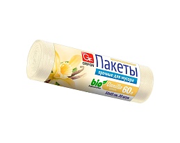 Мешки для мусора 60 л, ароматизированные, Ваниль, бежевые, в рулоне 20 шт., ПНД, 9 мкм, 650х550 мм, GRIFON Aroma, 101-023 V в Дзержинске