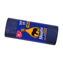 Мешки для мусора 160 л, синие, рулон 10 шт., ПВД, 35 мкм, 1100х900 мм, Уфа Пак, МВ1755 (МВ 160-10ср) в Дзержинске