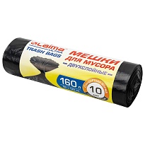 Мешки для мусора 160 л, черные, в рулоне 10 шт., ПВД, 30 мкм, 1200х900 мм, LAIMA ULTRA, 607694 в Дзержинске