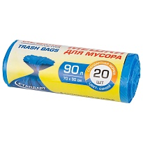 Мешки для мусора 90 л, синие, в рулоне 20 шт., ПНД, 14 мкм, 900х700 мм, LAIMA ULTRA, 607693 в Дзержинске