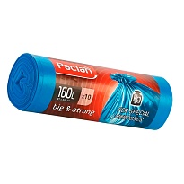 Мешки для мусора 160 л, синие, в рулоне 10 шт., ПВД, 21 мкм, 1200х870 мм, PACLAN Big&Strong, 604075 в Дзержинске