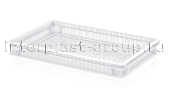 Ящик для полуфабрикатов перфорированный белый в Дзержинске Ящик для полуфабрикатов перфорированный белый в Дзержинске