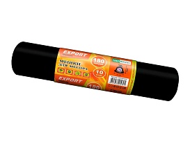 Мешки для мусора 180 л, ароматизированные, черные, в рулоне 10 шт., ПВД, 80 мкм, 1100х930 мм, EXPORT, exp18010142 в Дзержинске