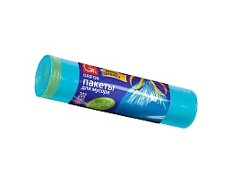 Мешки для мусора 35 л, с завязками, голубые, в рулоне 20 шт., ПНД, 12 мкм, 560х530 мм, GRIFON, 101-061 в Дзержинске