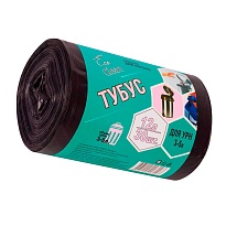 Мешки для мусора 12 л, черные, в рулоне 30 шт., ПНД, 6 мкм, 550х320 мм, Концепция Быта Tubus, 604936 в Дзержинске