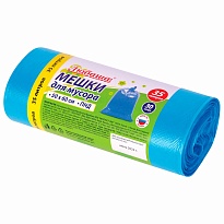 Мешки для мусора 35 л, синие, в рулоне 30 шт., ПНД, 10 мкм, 600х500 мм, Любаша, 608091 в Дзержинске