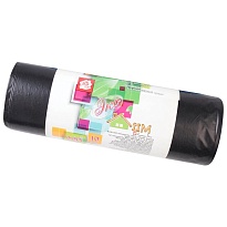 Мешки для мусора 220 л, черные, в рулоне 10 шт., ПВД, 29 мкм, 1100х830 мм, Концепция Быта ЭкоДом, 604924 в Дзержинске