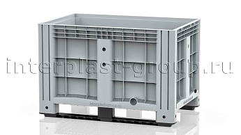 Контейнер iBox сплошной на полозьях с пробкой 1 дюйм серый в Дзержинске