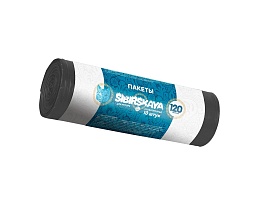Мешки для мусора 120 л, черные, в рулоне 10 шт., ПНД, 14 мкм, 1100х700 мм, SIBIRSKAYA, 101-008 S в Дзержинске