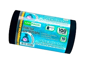 Мешки для мусора 100 л, черные, в рулоне 10 шт., ПВД, 70 мкм, 1000х600 мм, PREMIUM+, 1001076 в Дзержинске