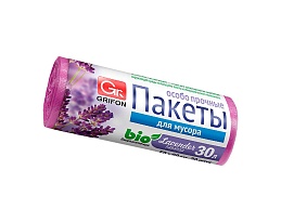 Мешки для мусора 30 л, ароматизированные, Лаванда, сиреневые, в рулоне 20 шт., ПНД, 9 мкм, 560х530 мм, GRIFON Aroma, 101-020 La в Дзержинске