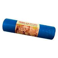 Мешки для мусора 100 л, с завязками, синие, в рулоне 10 шт., ПВД, 40 мкм, 840х670 мм, Концепция Быта Vitalux, 604933 в Дзержинске
