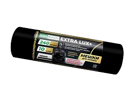Мешки для мусора 240 л, черные, в рулоне 10 шт., ПВД 60 мкм, 1300х930 мм, EXTRA LUX+, 24010115 в Дзержинске